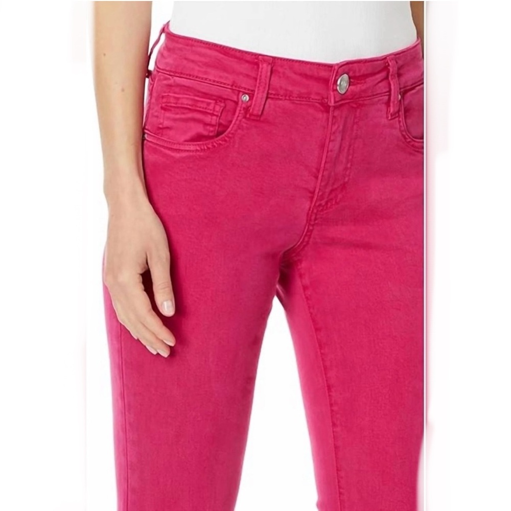 KUT From The KLOTH Jeans Amy Crop Straight Leg Pink Crop Pants Size 14 Petite - Picture 3 of 5